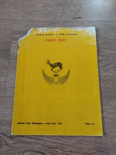 New Zealand v South Africa 1st Test 1965 Rugby Programme
