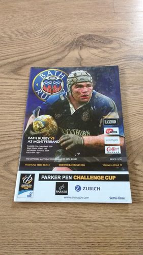 Bath v AS Montferrand 2004 Parker Pen Challenge Cup Semi-Final Rugby Programme