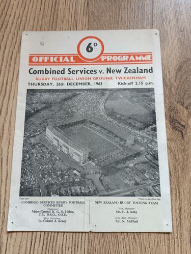 Combined Services v New Zealand Dec 1963 Programme