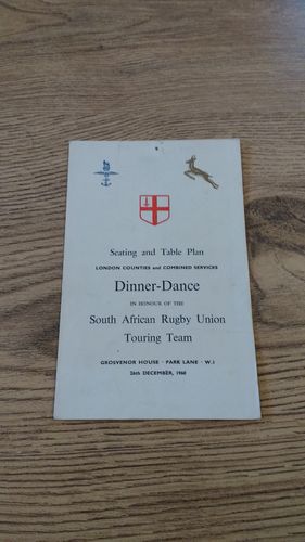 London Counties & Combined Services v South Africa 1960 Dinner Guest List