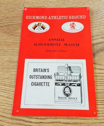 English Schoolboys v Scottish Schoolboys Jan 1964 Rugby Programme