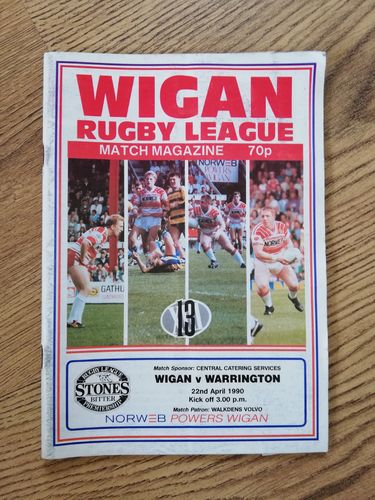 Wigan v Warrington Apr 1990 Play-Off RL Programme