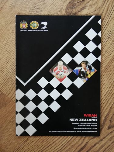Wigan v New Zealand Oct 1993 Rugby League Programme