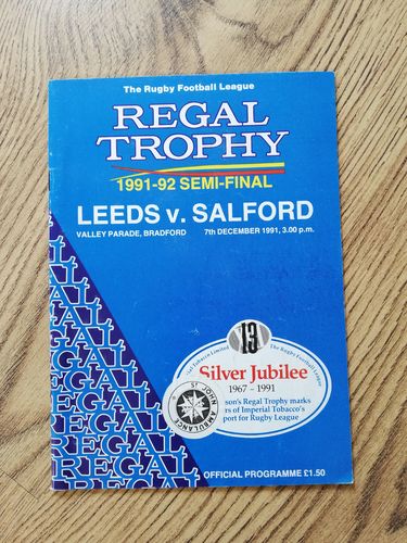 Leeds v Salford Dec 1991 Regal Trophy Semi-Final RL Programme
