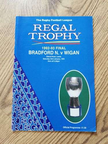 Bradford Northern v Wigan Jan 1993 Regal Trophy Final RL Programme