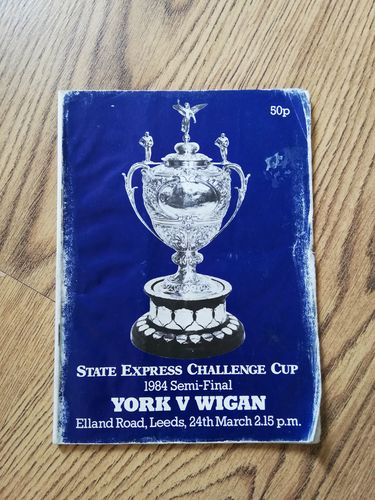 York v Wigan Mar 1984 Challenge Cup Semi-Final Rugby League Programme