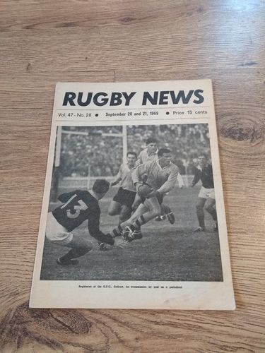' Rugby News ' Vol 47 No 28 Sept 1969 New South Wales Rugby Magazine