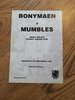 Bonymaen v Mumbles Sept 1995 West Wales Cup Rugby Programme
