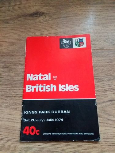 Natal v British Lions 1974 Rugby Programme