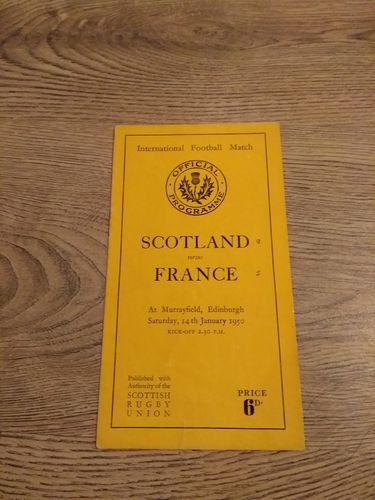 Scotland v France 1950 Rugby Programme