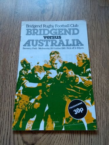 Bridgend v Australia 1981 Programme