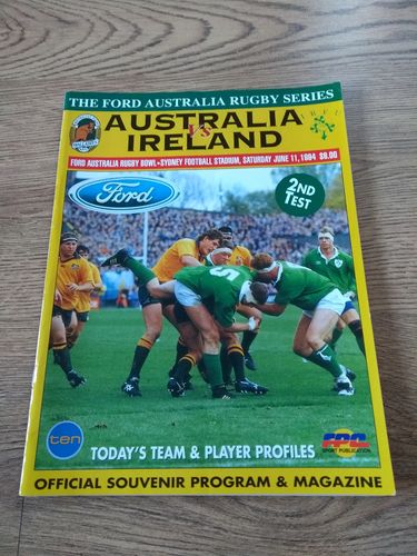 Australia v Ireland 2nd Test 1994 Rugby Programme