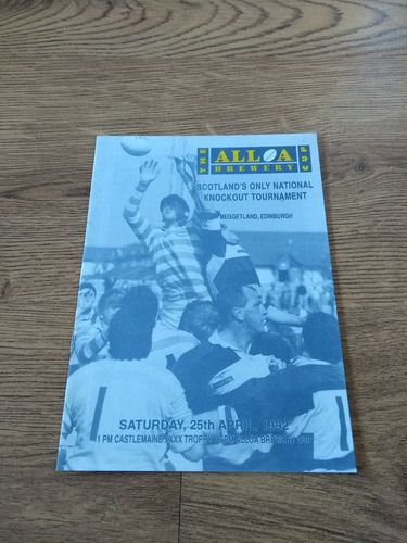 Boroughmuir v Currie 1992 Alloa Cup Final Rugby Programme