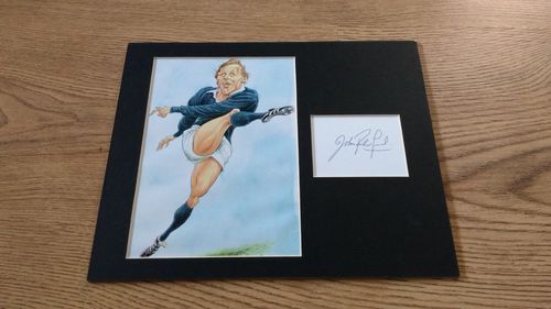 Framed John Rutherford Rugby Caricature by John Ireland with Signature