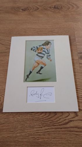 Framed Andy Irvine Rugby Caricature by John Ireland with Signature