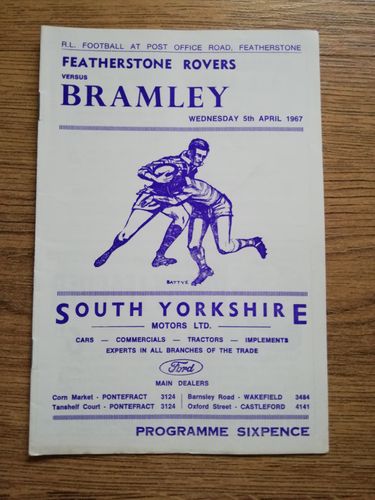 Featherstone v Bramley Apr 1967 RL Programme