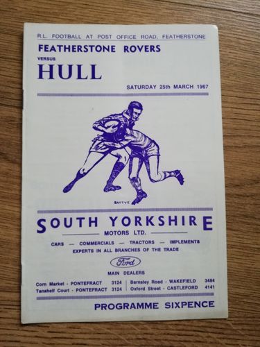 Featherstone v Hull March 1967 RL Programme
