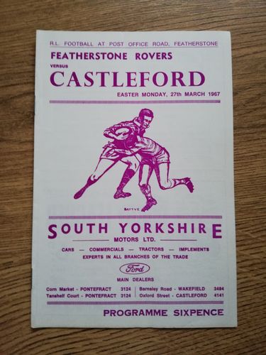 Featherstone v Castleford March 1967 RL Programme