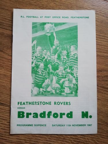 Featherstone v Bradford Nov 1967 RL Programme