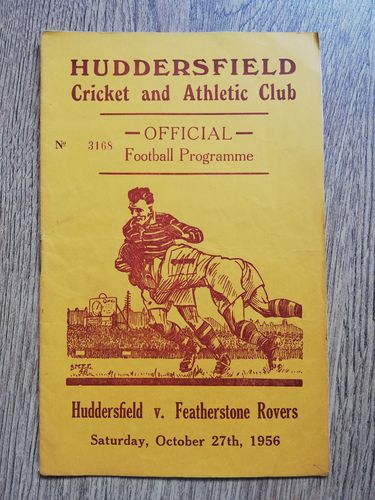 Huddersfield v Featherstone Oct 1956 RL Programme