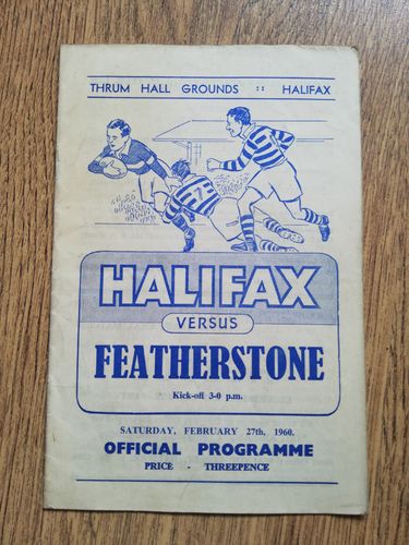 Halifax v Featherstone Feb 1960 RL Programme