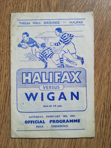 Halifax v Wigan Feb 1961 RL Programme