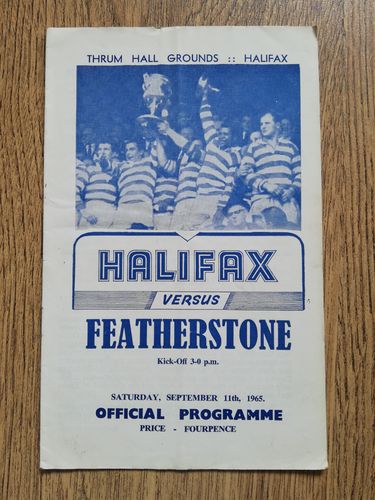 Halifax v Featherstone Sept 1965 RL Programme