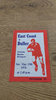 Buller v East Coast May 1976 Rugby Programme