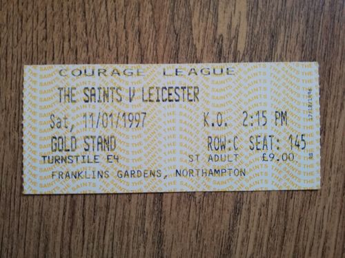 Northampton v Leicester Jan 1997 Ticket