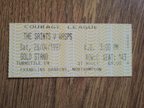 Northampton v Wasps Apr 1997 Ticket