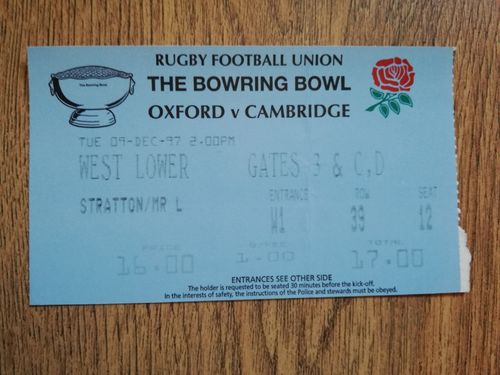 Oxford University v Cambridge University 1997 Ticket