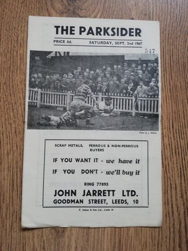 Hunslet v Featherstone Sept 1967 Yorkshire Cup RL Programme