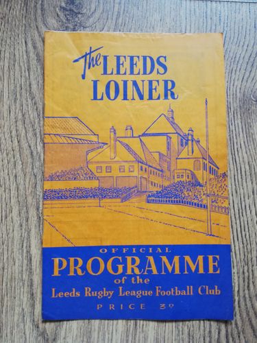 Leeds v Castleford Sept 1961 Yorkshire Cup Rugby League Programme