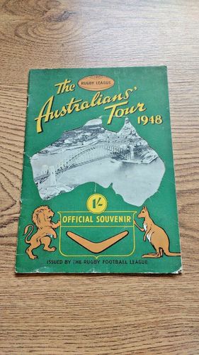 Australia 1948 Rugby League Tour to UK Brochure