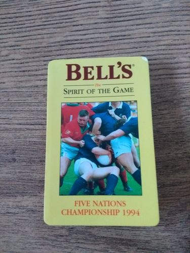Bells Five Nations Championship 1994 Fixture Booklet