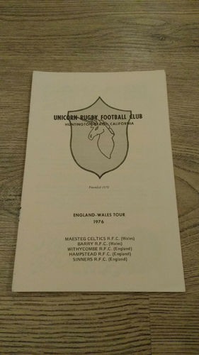 Unicorn (USA) Tour of England & Wales 1976 Brochure