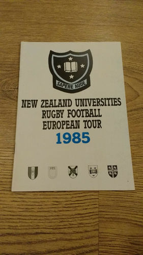 New Zealand Universities Tour to Europe 1985 Rugby Brochure