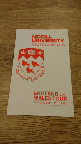 McGill University (Canada) Tour to England & Wales 1985 Brochure