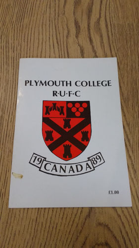 Plymouth College Tour to Canada 1989 Brochure