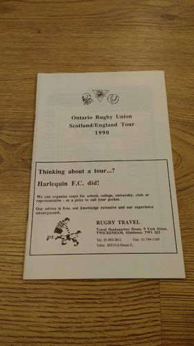 Ontario Tour of Scotland & England 1990 Brochure