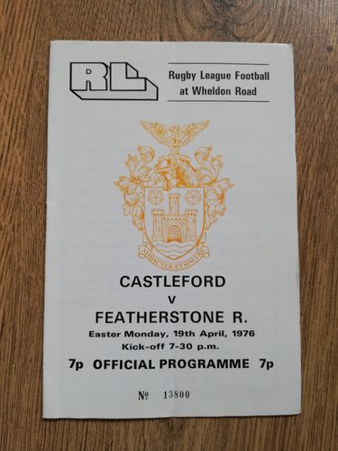 Castleford v Featherstone Apr 1976 RL Programme