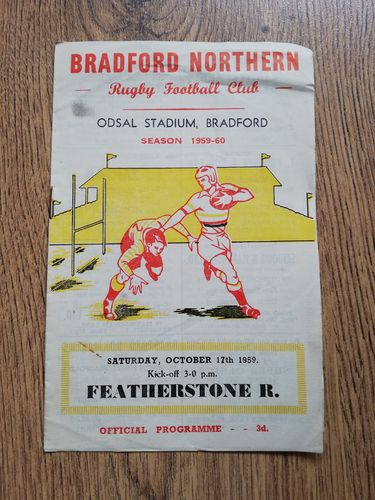 Bradford Northern v Featherstone Oct 1959 RL Programme