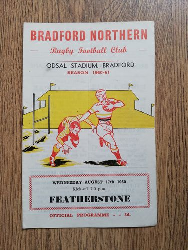 Bradford Northern v Featherstone Aug 1960 RL Programme