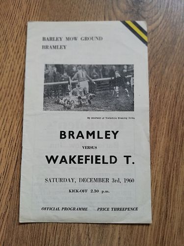 Bramley v Wakefield Dec 1960 RL Programme