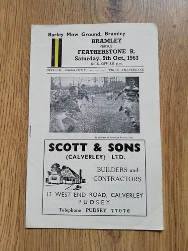 Bramley v Featherstone Oct 1963 RL Programme