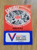 Carlisle v Halifax Feb 1982 Rugby League Programme