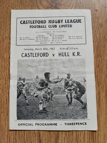 Castleford v Hull KR Mar 1963 RL Programme