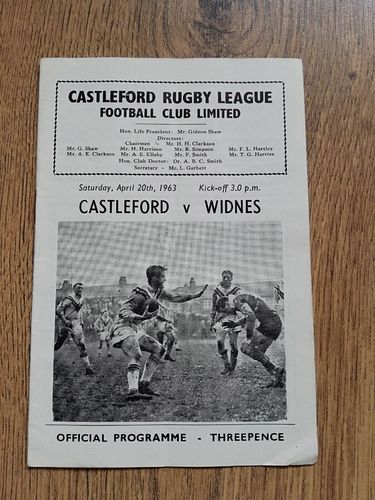 Castleford v Widnes Apr 1963 RL Programme