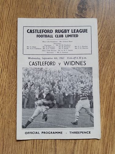 Castleford v Widnes Sept 1963 RL Programme