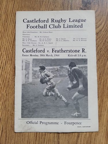 Castleford v Featherstone Mar 1964 RL Programme
